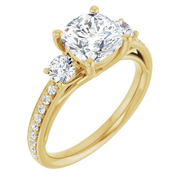 Three-Stone Engagement Ring Stuart Benjamin & Co. Jewelry Designs San Diego, CA