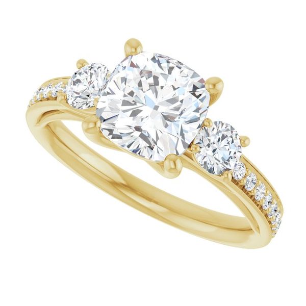 Three-Stone Engagement Ring Image 5 Stuart Benjamin & Co. Jewelry Designs San Diego, CA