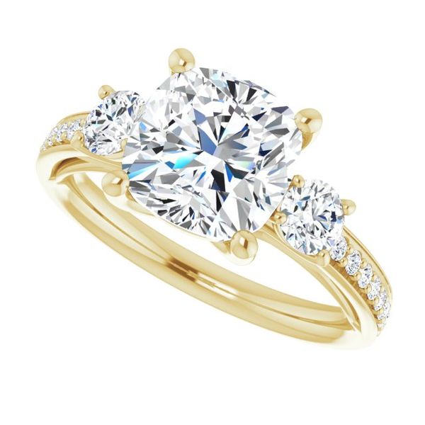 Three-Stone Engagement Ring Image 5 Hingham Jewelers Hingham, MA