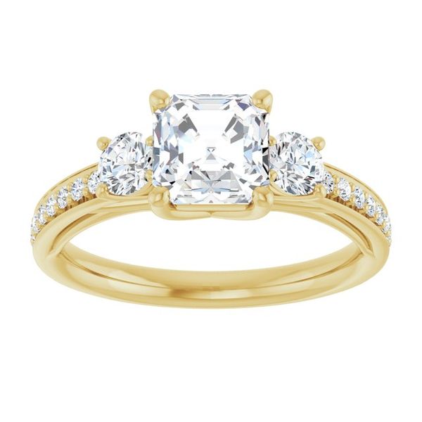 Three-Stone Engagement Ring Image 3 Hingham Jewelers Hingham, MA