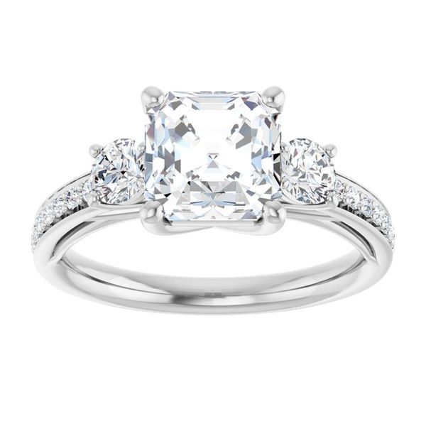 Three-Stone Engagement Ring Image 3 Stuart Benjamin & Co. Jewelry Designs San Diego, CA