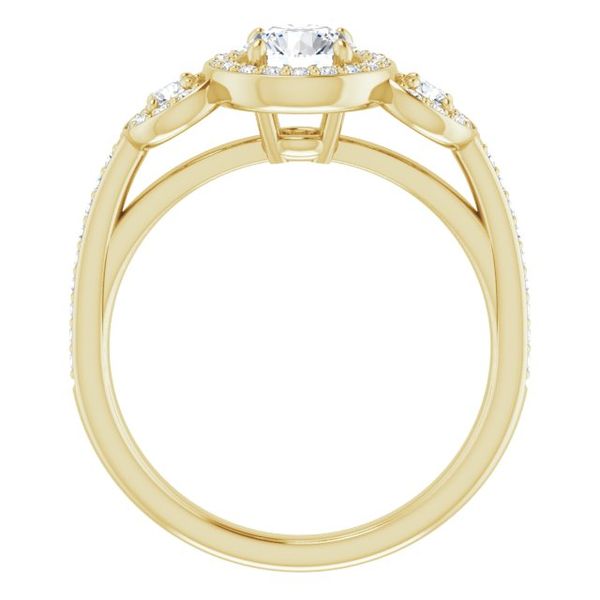 Three-Stone Halo-Style Engagement Ring Image 2 Waddington Jewelers Bowling Green, OH