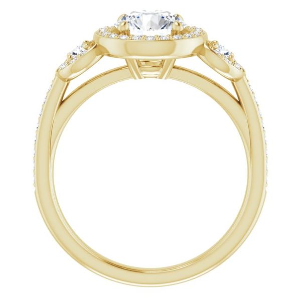 Three-Stone Halo-Style Engagement Ring Image 2 Futer Bros Jewelers York, PA