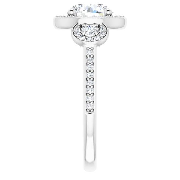 Three-Stone Halo-Style Engagement Ring Image 4 Futer Bros Jewelers York, PA
