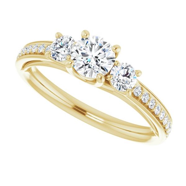 Three-Stone Engagement Ring Image 5 Futer Bros Jewelers York, PA