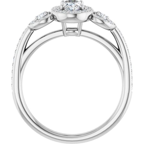 Three-Stone Halo-Style Engagement Ring Image 2 Robison Jewelry Co. Fernandina Beach, FL