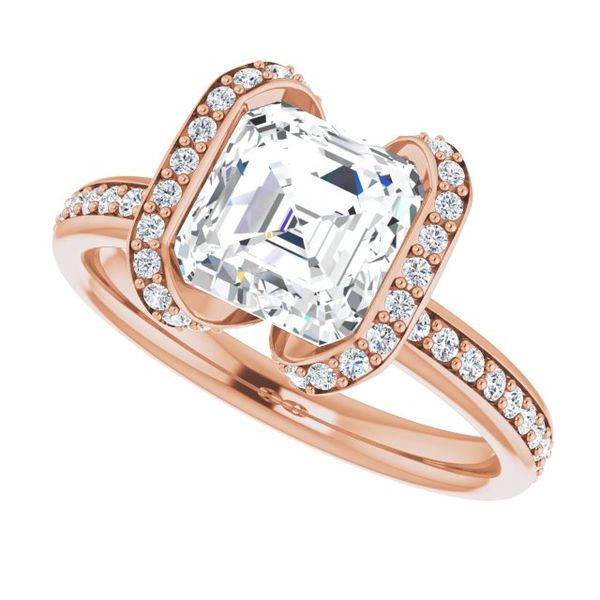 Bezel-Set Halo-Style Engagement Ring Image 5 Glatz Jewelry Aliquippa, PA