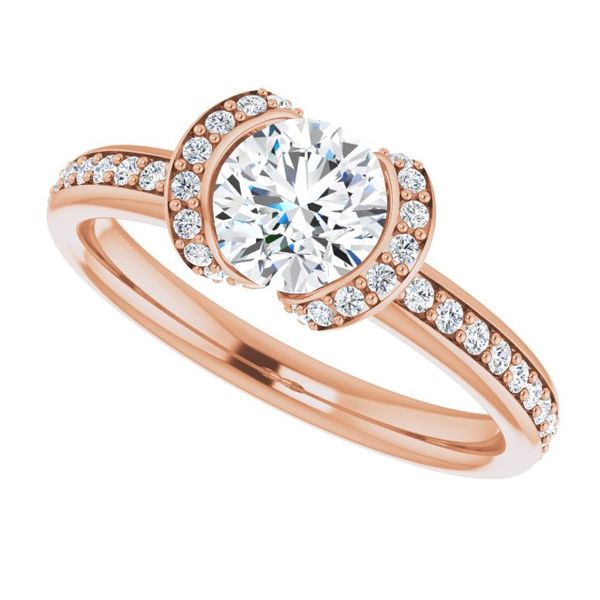 Bezel-Set Halo-Style Engagement Ring Image 5 Futer Bros Jewelers York, PA