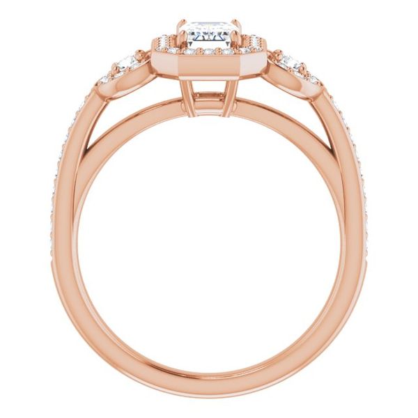 Three-Stone Halo-Style Engagement Ring Image 2 Victoria Jewellers REGINA, SK