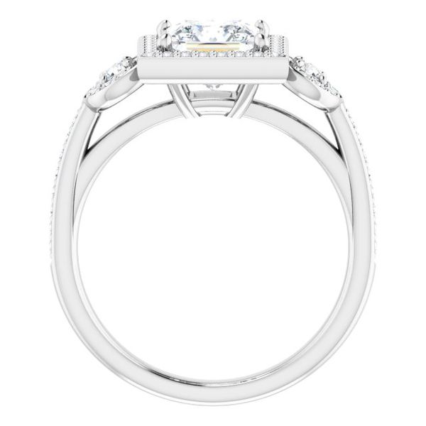 Three-Stone Halo-Style Engagement Ring Image 2 Mueller Jewelers Chisago City, MN