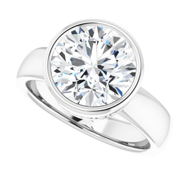 Penumbra Bezel Set Engagement Ring With Round Cut - GOODSTONE