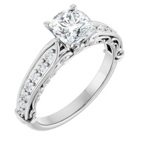 Accented Sculptural Engagement Ring