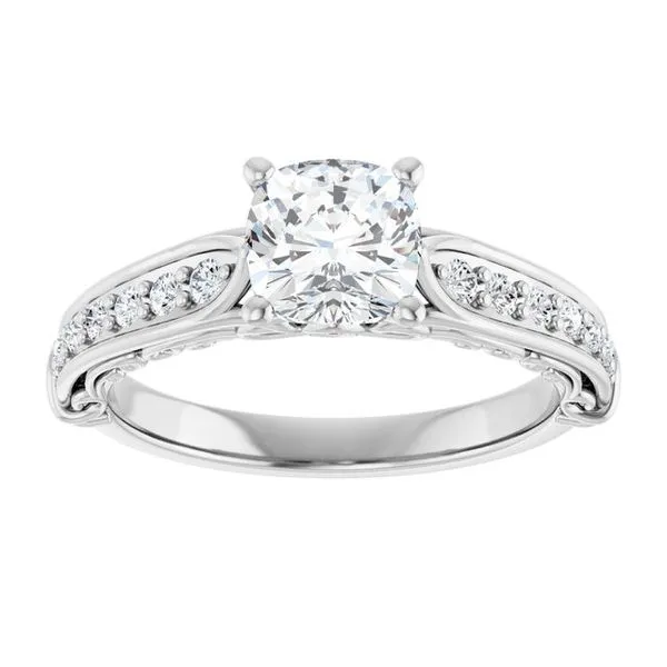 Accented Sculptural Engagement Ring