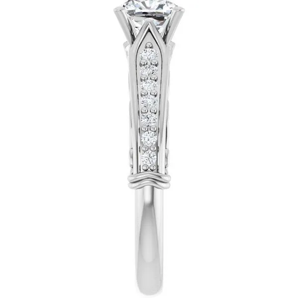 Accented Sculptural Engagement Ring