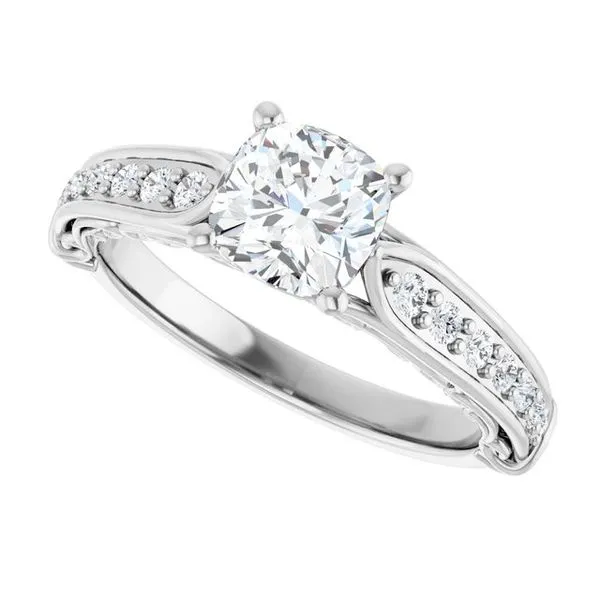 Accented Sculptural Engagement Ring