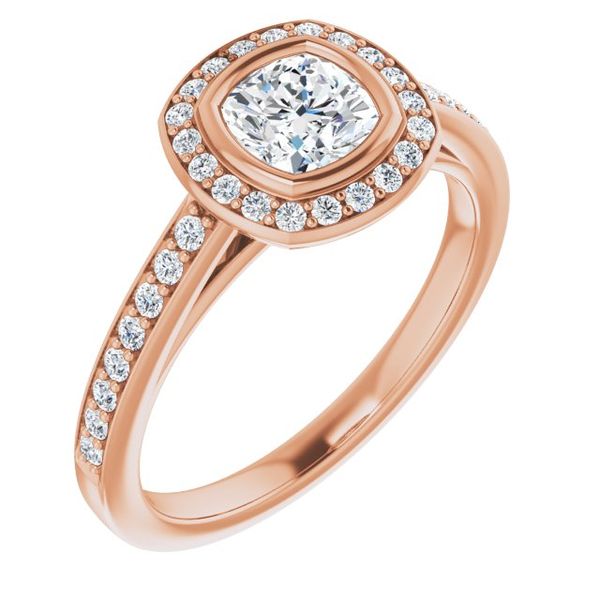 Bezel-Set Halo-Style Engagement Ring Raleigh - Main Image