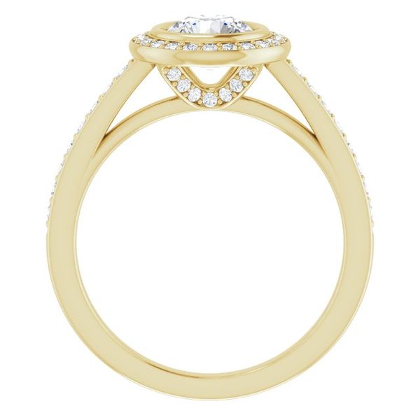 Bezel-Set Halo-Style Engagement Ring Image 2 The Ring Austin Round Rock, TX