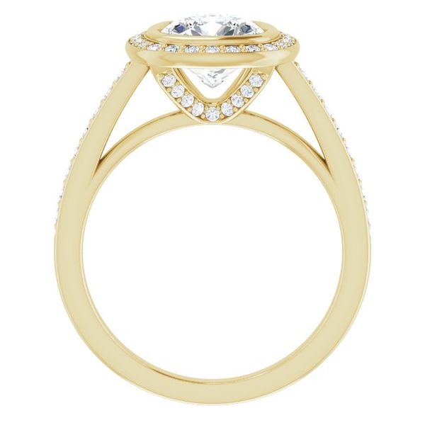 Bezel-Set Halo-Style Engagement Ring Image 2 Jambs Jewelry Raymond, NH