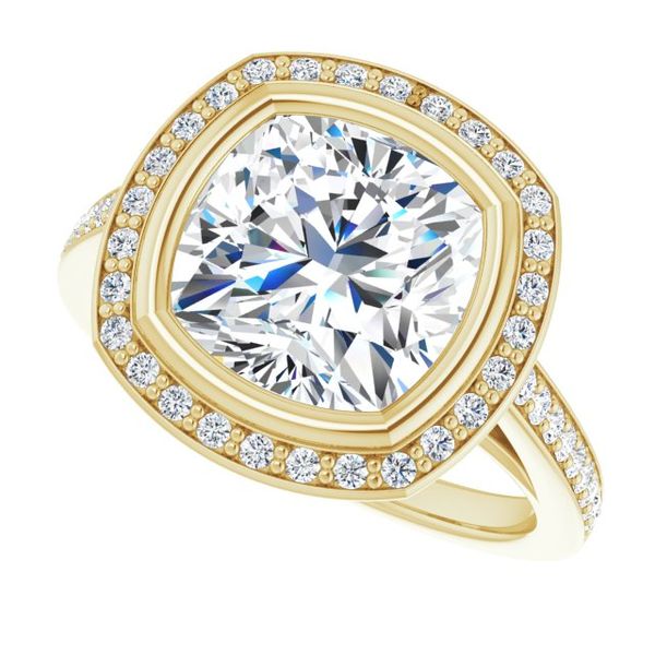 Bezel-Set Halo-Style Engagement Ring Image 5 Meritage Jewelers Lutherville, MD
