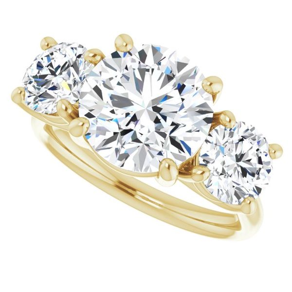 Three-Stone Engagement Ring Image 5 Maharaja's Fine Jewelry & Gift Panama City, FL