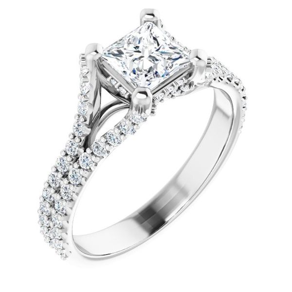 Split Shank Emerald Cut Diamond Cathedral Style Engagement R | Ken Walker  Jewelers | Gig Harbor, WA