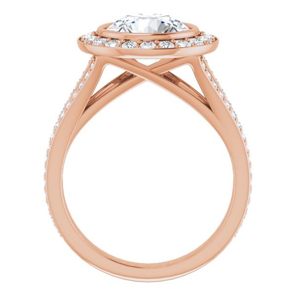Bezel-Set Halo-Style Engagement Ring Image 2 Lake Oswego Jewelers Lake Oswego, OR