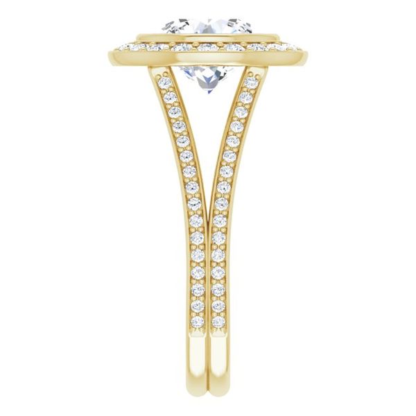 Bezel-Set Halo-Style Engagement Ring Image 4 Lake Oswego Jewelers Lake Oswego, OR