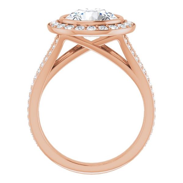 Bezel-Set Halo-Style Engagement Ring Image 2 MurDuff's, Inc. Florence, MA