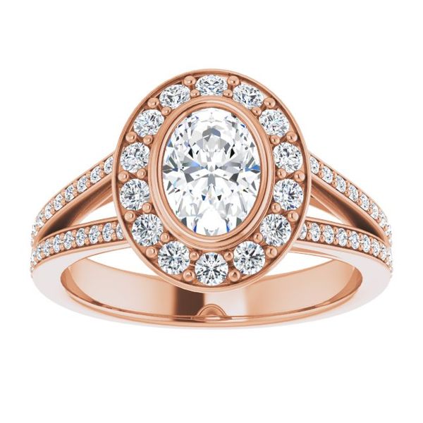 Bezel-Set Halo-Style Engagement Ring Image 3 Victoria Jewellers REGINA, SK