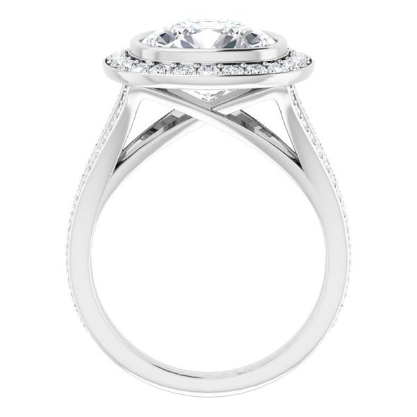 Bezel-Set Halo-Style Engagement Ring Image 2 The Hills Jewelry LLC Worthington, OH