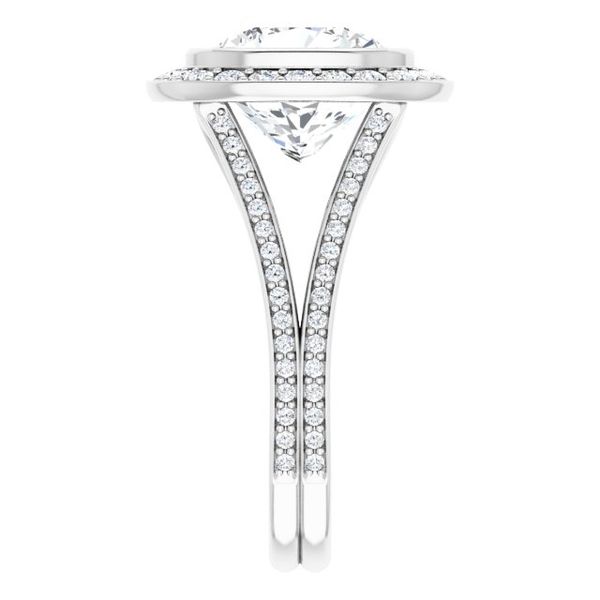 Bezel-Set Halo-Style Engagement Ring Image 4 The Hills Jewelry LLC Worthington, OH