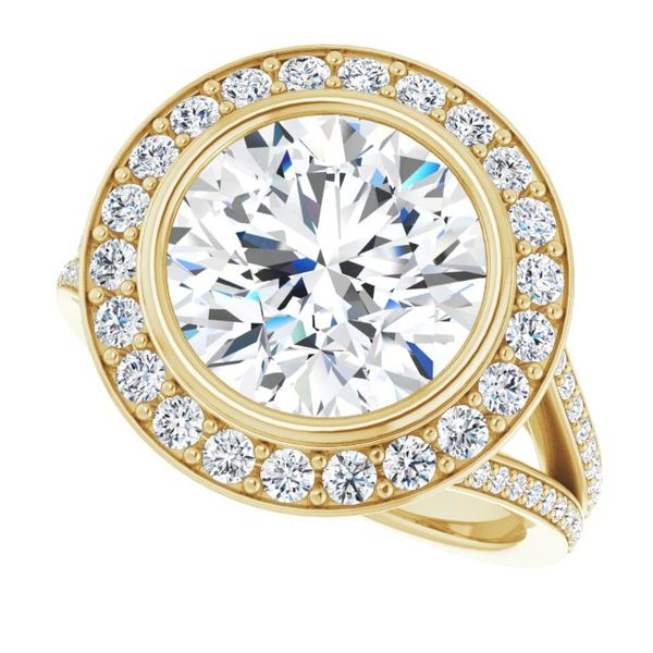 Bezel-Set Halo-Style Engagement Ring Image 5 Victoria Jewellers REGINA, SK