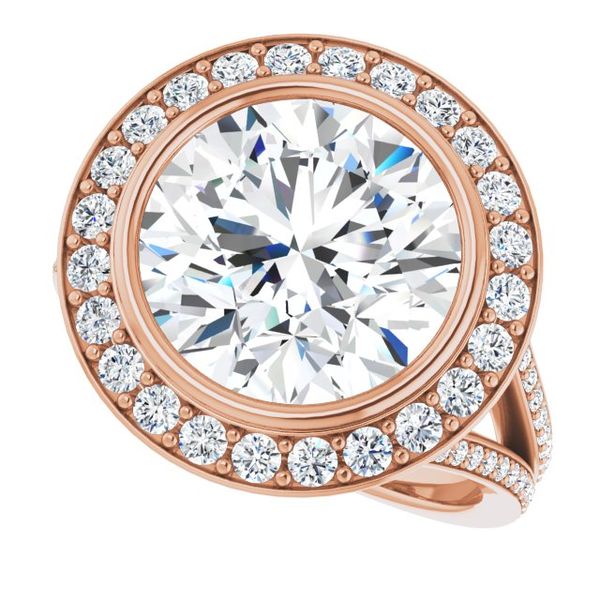 Bezel-Set Halo-Style Engagement Ring Image 5 Leitzel's Jewelry Myerstown, PA