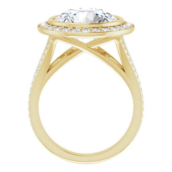 Bezel-Set Halo-Style Engagement Ring Image 2 Leitzel's Jewelry Myerstown, PA