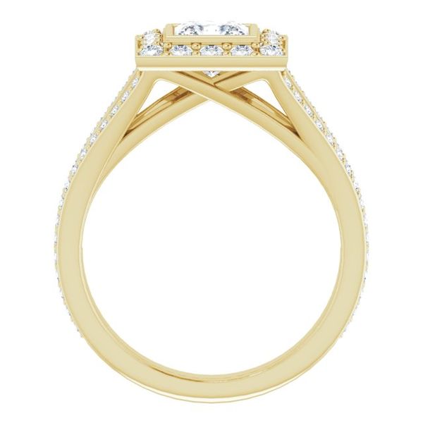 Bezel-Set Halo-Style Engagement Ring Image 2 Victoria Jewellers REGINA, SK