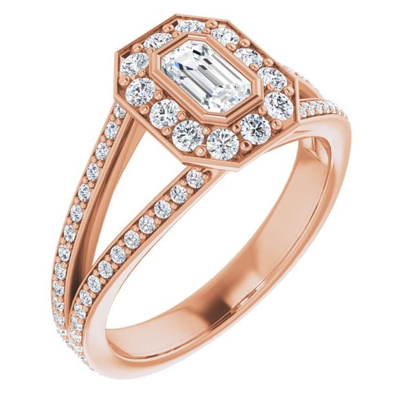 Bezel-Set Halo-Style Engagement Ring Victoria Jewellers REGINA, SK