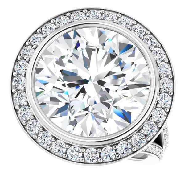 Bezel-Set Halo-Style Engagement Ring Image 5 Victoria Jewellers REGINA, SK