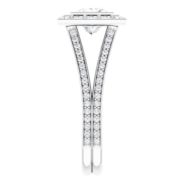 Bezel-Set Halo-Style Engagement Ring Image 4 Victoria Jewellers REGINA, SK