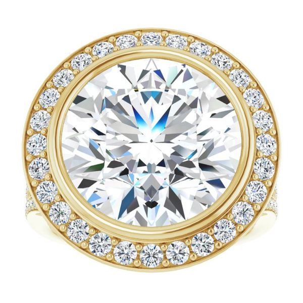 Bezel-Set Halo-Style Engagement Ring Image 3 Greenfield Jewelers Pittsburgh, PA