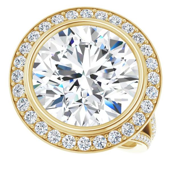 Bezel-Set Halo-Style Engagement Ring Image 5 Greenfield Jewelers Pittsburgh, PA