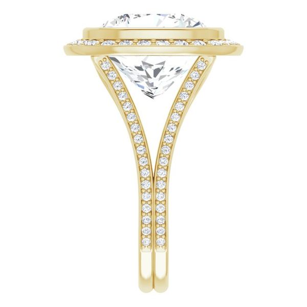Bezel-Set Halo-Style Engagement Ring Image 4 The Jewelry Source El Segundo, CA