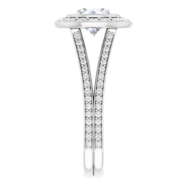 Bezel-Set Halo-Style Engagement Ring Image 4 Victoria Jewellers REGINA, SK