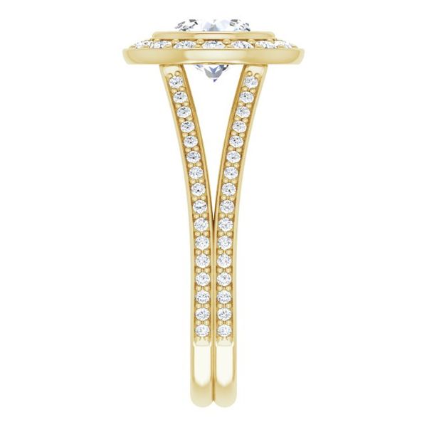 Bezel-Set Halo-Style Engagement Ring Image 4 Leitzel's Jewelry Myerstown, PA