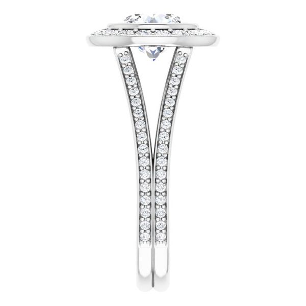 Bezel-Set Halo-Style Engagement Ring Image 4 Javeri Jewelers Inc Frisco, TX