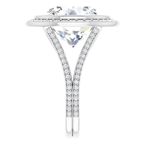 Bezel-Set Halo-Style Engagement Ring Image 4 J. West Jewelers Round Rock, TX