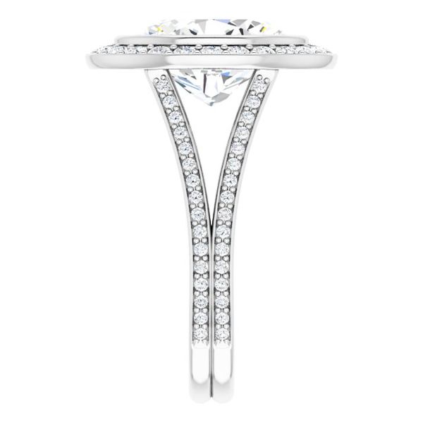 Bezel-Set Halo-Style Engagement Ring Image 4 Reiniger Jewelers Swansea, IL