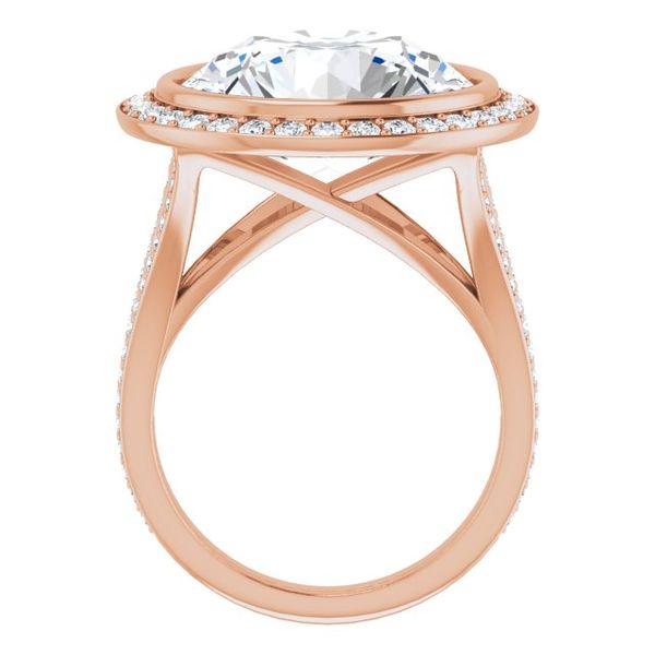 Bezel-Set Halo-Style Engagement Ring Image 2 Puckett's Fine Jewelry Benton, KY