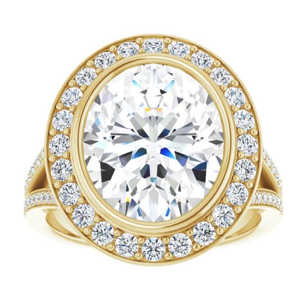 Bezel-Set Halo-Style Engagement Ring Image 3 Javeri Jewelers Inc Frisco, TX