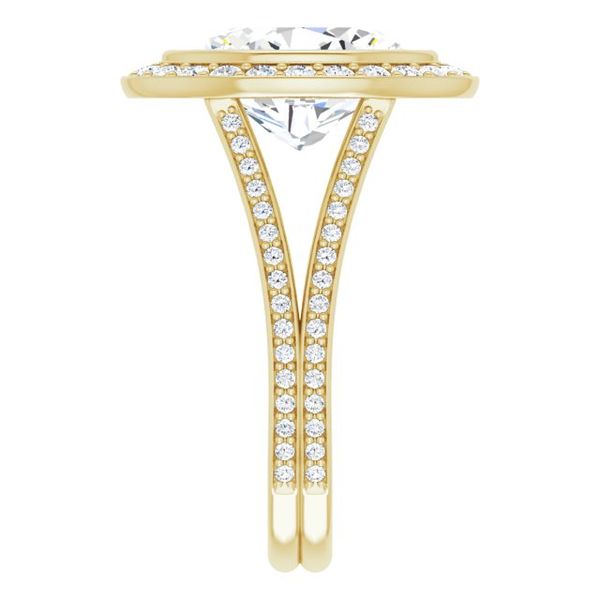 Bezel-Set Halo-Style Engagement Ring Image 4 Puckett's Fine Jewelry Benton, KY
