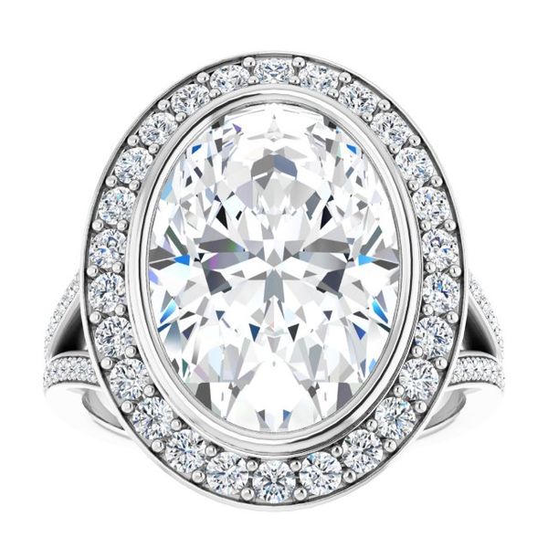Bezel-Set Halo-Style Engagement Ring Image 3 The Ring Austin Round Rock, TX
